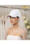 Bride Party Embroidered Bridal Hat with Veil - 2