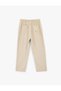 Pocket Detailed Straight-Leg Viscose Carrot Pants with Lace-Up Waist - 4