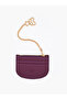 Purple Shk144 Faux Leather, Zippered, Four Compartments, Charm Card Holder