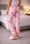 100% Cotton Knitted Elastic Waist Printed Patterned Stylish and Comfortable Women's Tracksuit Pajamas Single Bottom - 4