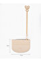 Cream Shk144 Faux Leather, Zippered, Four Compartments, Charm Card Holder - 6