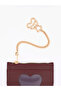 Burgundy Shk144 Faux Leather, Zippered, Four Compartments, Charm Card Holder - 3