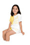 Girl's Yellow and White Shorts Top and Bottom Set Summer Cotton Comfortable Casual Combination - 2