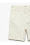 Cotton Regular Waist Pocketed Basic Bermuda Shorts - 5