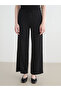 Two Mt Shop Quality Lcw Modest Black Raschel Straight Standard & Regular Wide Leg Women's Pants - 2