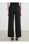 Two Mt Shop Quality Lcw Modest Black Raschel Straight Standard & Regular Wide Leg Women's Pants - 4
