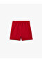 Button Detailed Tweed Shorts Skirt with Elastic Waist and Slits - 5