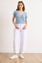 Women's White High Waist Pocketed Barrel Jean Jea-19000131 - 2