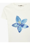 Short Sleeve Crew Neck Cotton Hibiscus Printed T-Shirt - 5