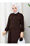 Women's Hijab Double Fabric Buttoned Two-Piece Set - Women's Hijab Set Jacket Skirt - 3