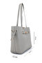 Women's Faux Leather Gray Shoulder Bag - 2
