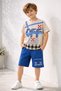 Boy's Short Sleeve Printed Shorts and T-Shirt Two-Piece Set - 2