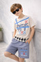 Boy's Short Sleeve Printed Shorts and T-Shirt Two-Piece Set - 5