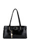 Women's Faux Leather Black Shoulder Bag