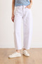 Women's White High Waist Pocketed Barrel Jean Jea-19000131 - 4