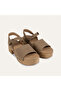 Women's Mink Color Suede Heeled Sandals