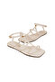 Women's Square Toe Gladiator White Stylish Casual Sandals - 3