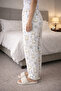 100% Cotton Knitted Elastic Waist Printed Patterned Stylish and Comfortable Women's Tracksuit Pajamas Single Bottom - 7