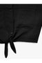 Crop Black Girls' Shirt with Tie Detail 6Skg60001Aw - 6