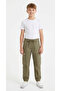 Boys Olive Cargo Joggers Pin stripes with drawstring