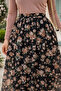 Lace Printed Skirt N2694 Black - 2