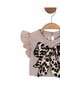 Baby Girl Summer Clothes Leopard Bow Detailed Ruffle Tights 6-9-12-18-24 Months 2-Piece Stylish Bottom and Top Set - 3