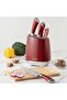 Stainless Steel Block Knife Set, 8 pcs, Red - 6