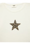 Leopard Patterned Star Printed Crew Neck Short Sleeve Cotton T-Shirt - 6