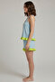 Contrast Color Ruffle Detailed Strappy Shorts Pajama Set - 3
