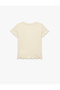 Cotton Shirred Detailed Camisole Short Sleeve Crew Neck T-Shirt - 4