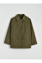 Khaki Shirt Collar Women's Jacket - 5