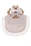 -Bella Baby Bib Set for Babies - Floral Orange - 0Y to 4Y - 4