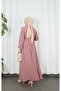 Jacket and Skirt Islamic Clothing Double Set Powder Hnt8594 - 8
