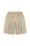 Women's Ecru Relax Fit Striped Short Shorts - 2