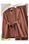 Sequenced Buttoned Shirt Skirt Dual Set [Size Range 38-48, Including Belt] - 2