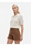 Women's Polo Neck Openwork Thin Knitwear Blouse - 2