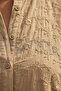 Dark Beige Judge Collar Buttoned Long Sleeve Buttoned Casual Muslin Woven Shirt 75 63 - 2