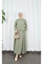 Jacketed and Skirted Hijab Double Set Green Hnt8594 - 5