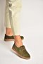Y555323002 Khaki Genuine Leather Suede Casual Women's Shoes - 3