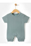 Ribbed Cotton Short Sleeves Romper