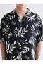 Vizyon New Season Comfortable Fit Resort Collar Short Sleeve Patterned Men's Shirt - 3