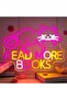 لافتة نيون بتصميم Cool Kids Read مقاس 45x30 سم متعددة الألوان LED مع قاعدة أكريليك 6 مم