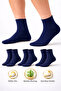 Men's Short Socks Navy Blue Bamboo Socks 3-Piece Seamless Anti-Sweat Ultra Soft Breathable Premium Socks