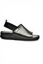 Y555541303 Black Genuine Leather Low-Heeled Women's Sandals - 5