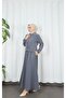 Jacketed Skirted Hijab Double Set Dark Gray Hnt8594 - 4
