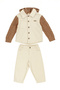 Boy's Ecru Cotton Jacket, Pants and Sweatshirt Three-Piece Set - 5