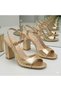 (Park Moda) Women's Evening Dress Shoes with Heels Gold - 5