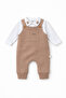 Teddy Bear Collar Baby Boy Salopet Set - 4