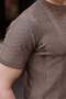 Light Brown Crew Neck Slim Fit Knitwear Men's T-Shirt E7466 - 3