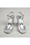 (Erbay) Platform Single Band Heeled Women's Shoes Silver - 3